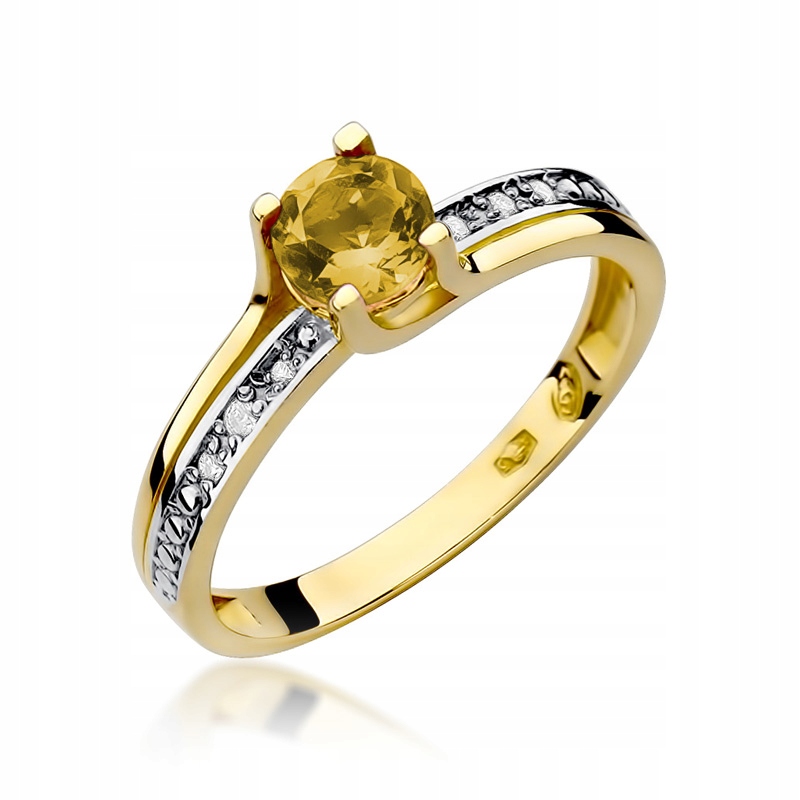 Zlatý prsteň W-106 Citrine Brilliants 585