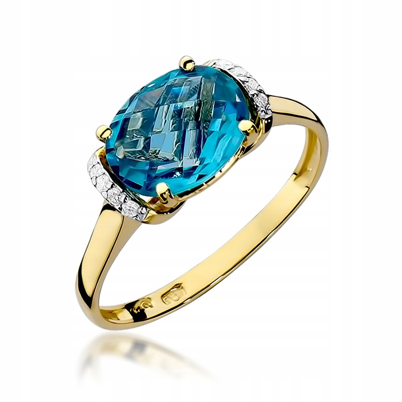 Zlatý prsteň W-148 Topaz Diamonds 585