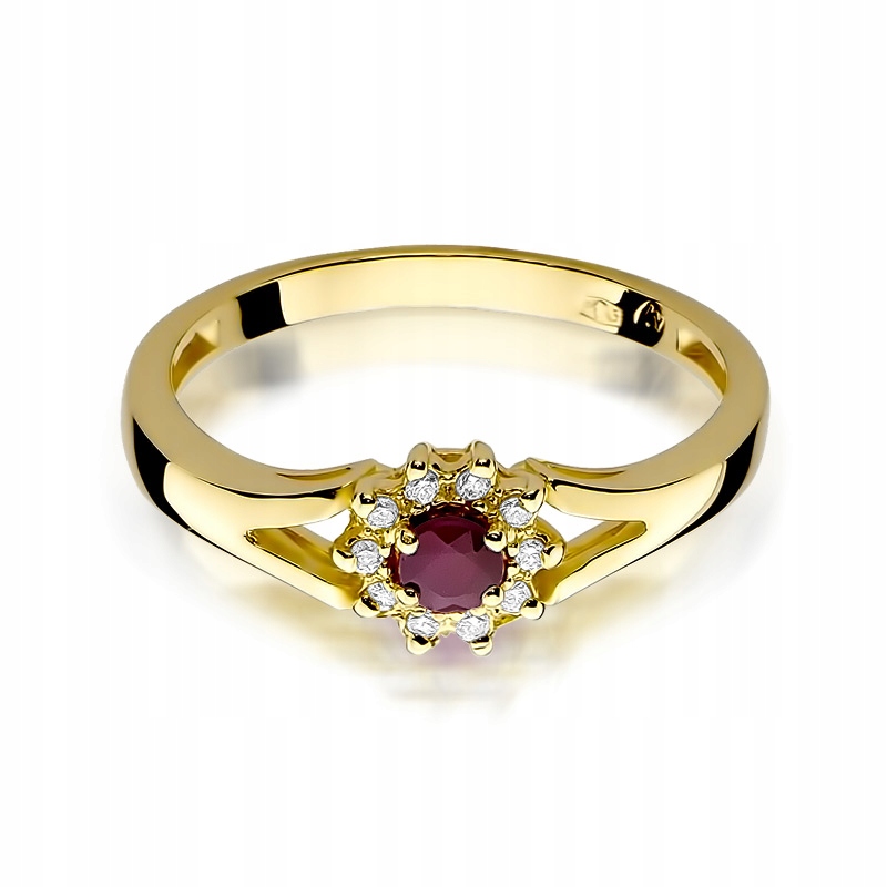 Zlatý prsteň W-185 Ruby Brilliants 585