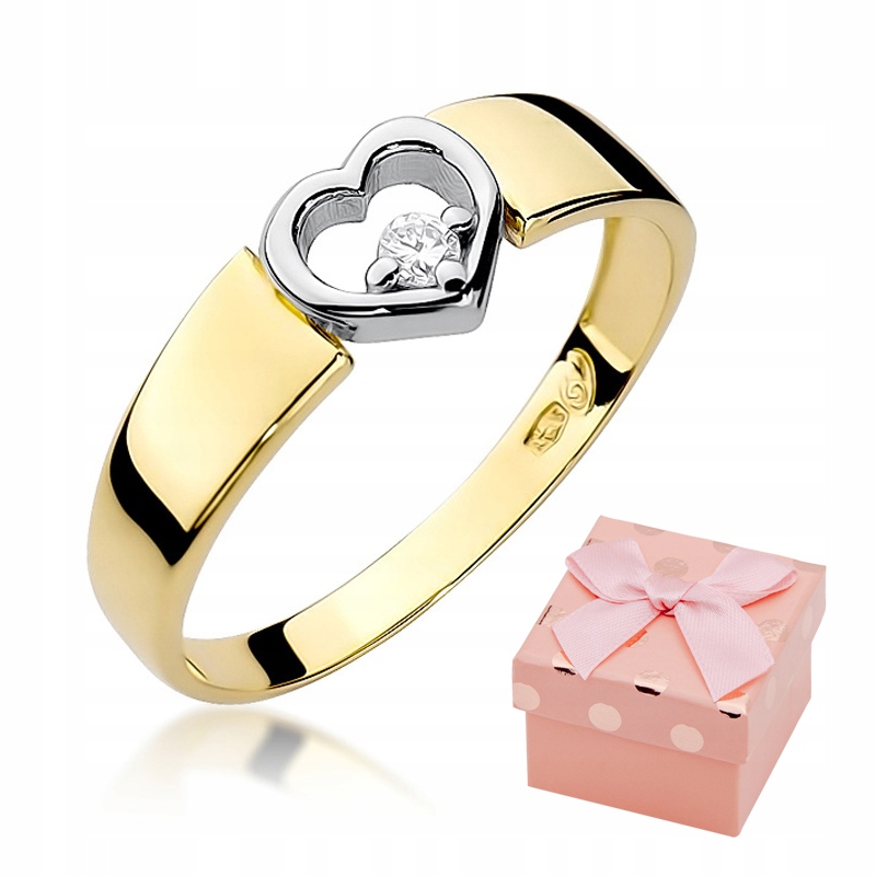 Zlatý prsteň W-276 Heart Diamond 585