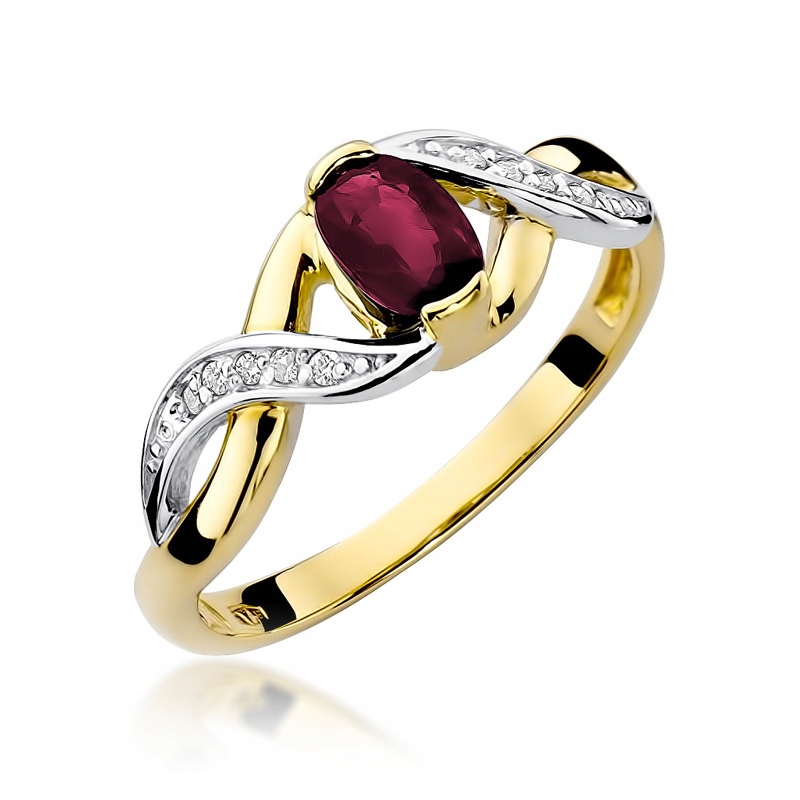 Zlatý prsteň W-28 Ruby Brilliants 585