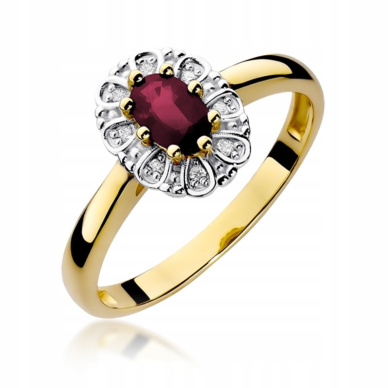Zlatý prsteň W-304 Ruby Brilliants 585