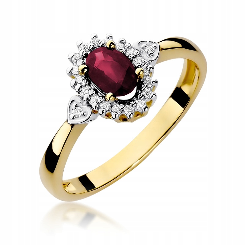 Zlatý prsteň W-312 Ruby Brilliants 585