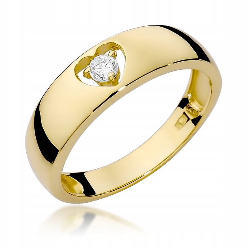 Zlatý prsteň W-71 Heart Diamond 585