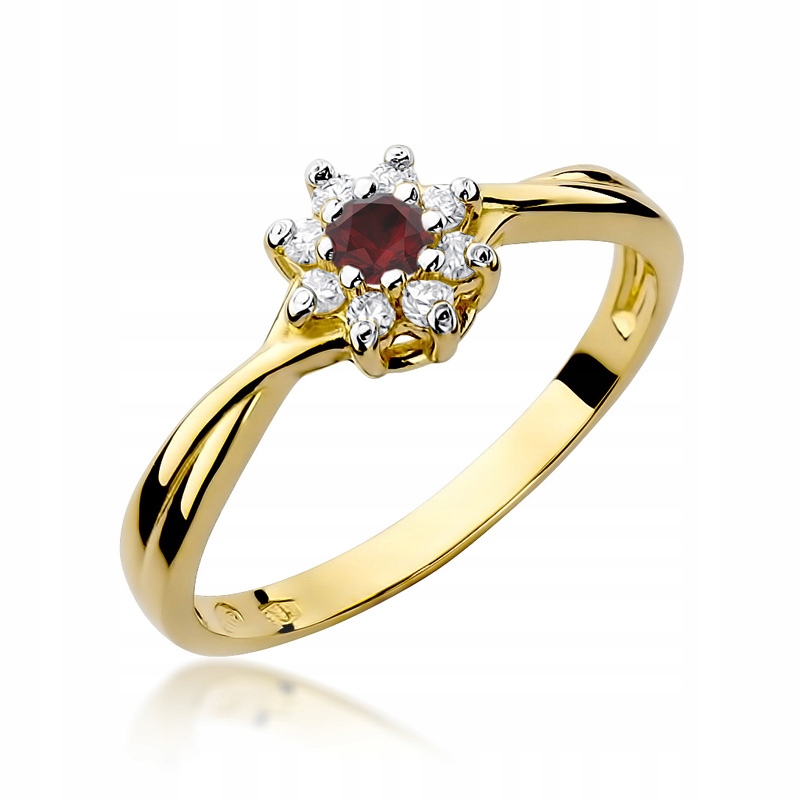 Zlatý prsteň W-72 Ruby Brilliants 585