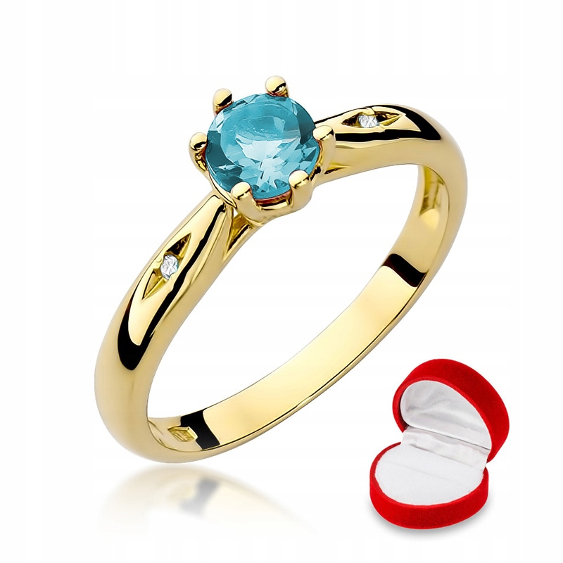 Zlatý prsteň W-74 Topaz Diamonds 585