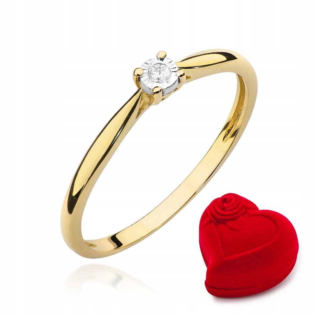 Zlatý zásnubný prsteň 0,01 ct W-461