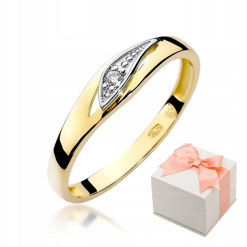 Zlatý diamantový zásnubný prsteň 0,03 ct W-183