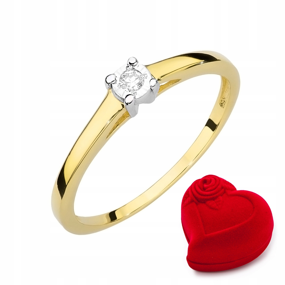 Zlatý zásnubný prsteň 0,03ct W-471