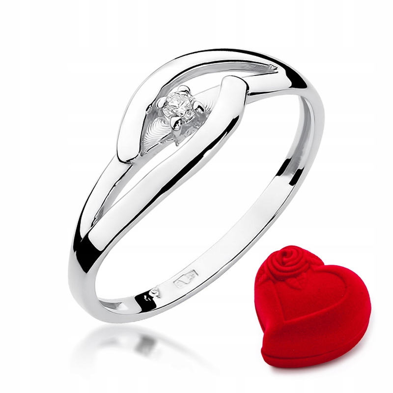 Zlatý zásnubný prsteň 0,04 ct W-186