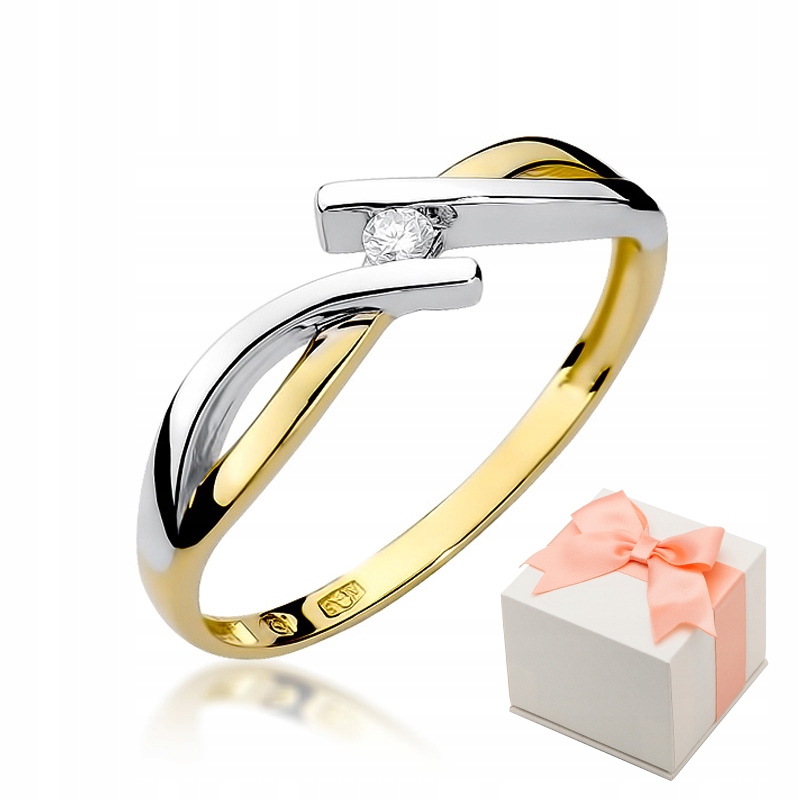 Zlatý diamantový zásnubný prsteň 0,04 ct W-191
