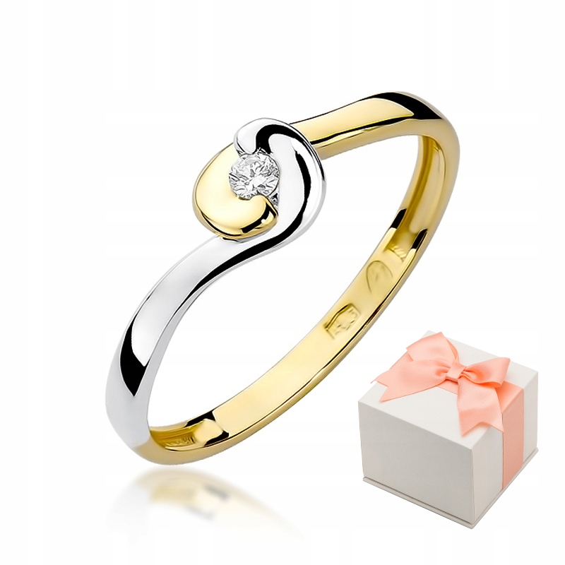 Zlatý diamantový zásnubný prsteň 0,04 ct W-195