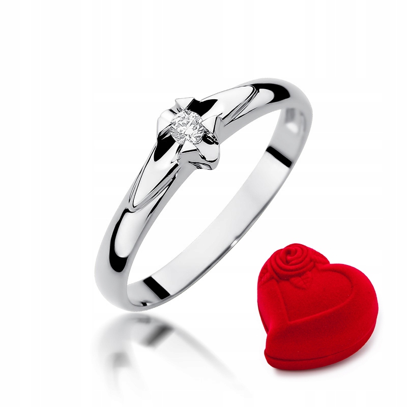 Zlatý zásnubný prsteň 0,04 ct W-88