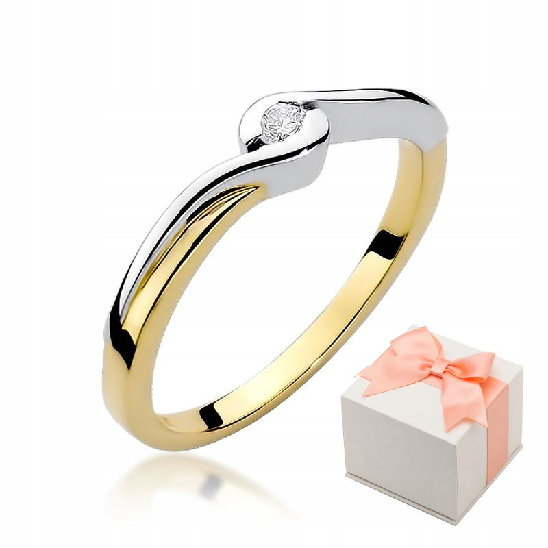 Zlatý diamantový zásnubný prsteň 0,05ct W-27