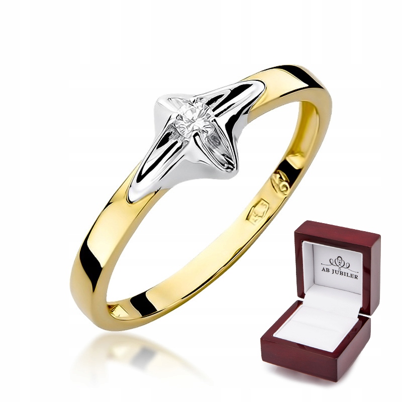Zlatý diamantový zásnubný prsteň 0,05 ct W-30
