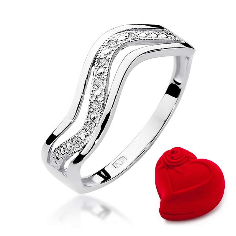 Zlatý zásnubný prsteň 0,06ct W-116
