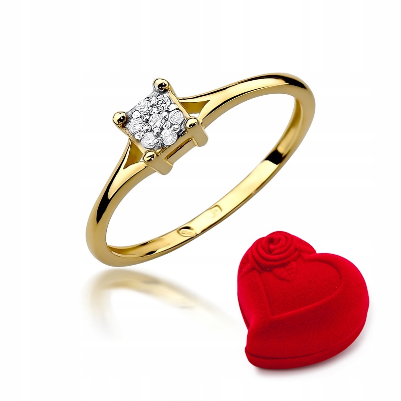 Zlatý zásnubný prsteň 0,06ct W-424