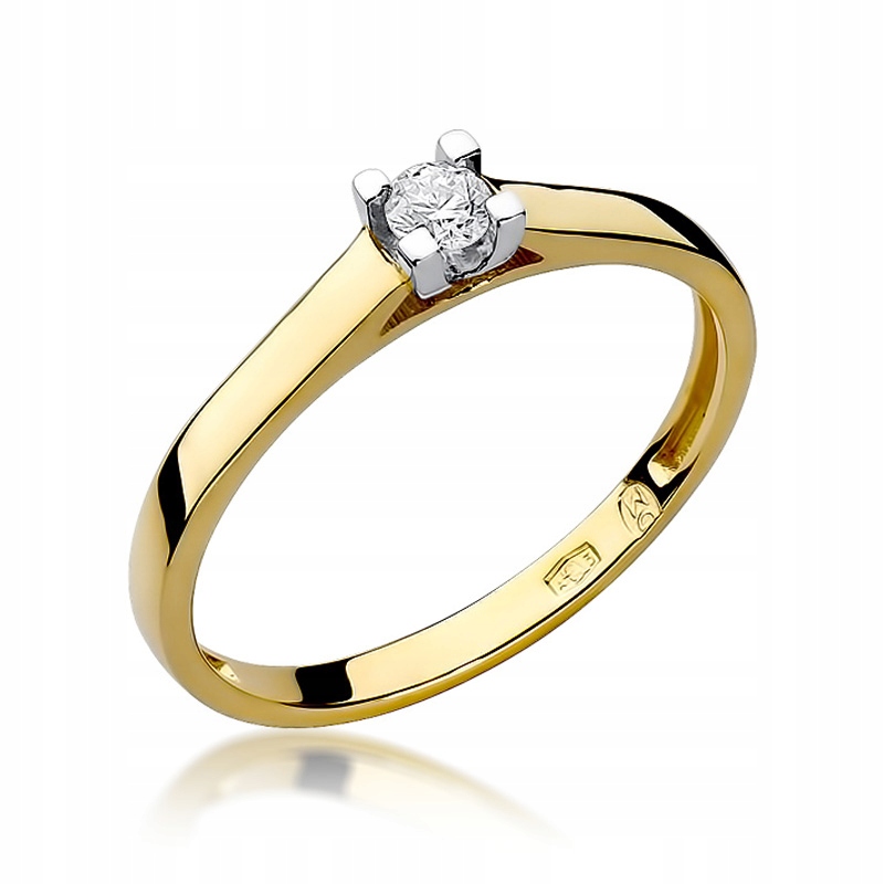 Zlatý diamantový zásnubný prsteň 0,08ct W-221