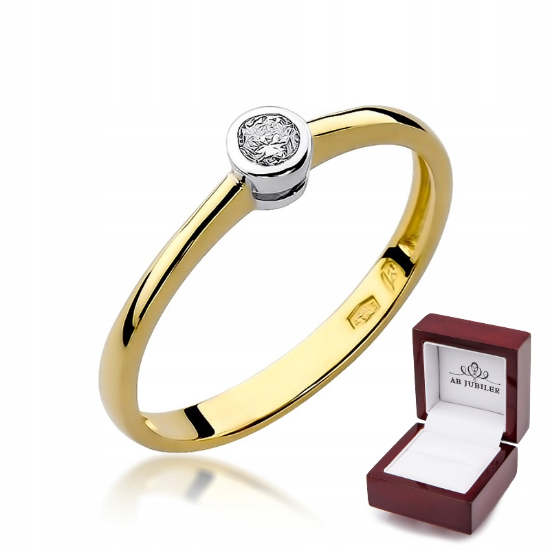 Zlatý diamantový zásnubný prsteň 0,08ct W-224