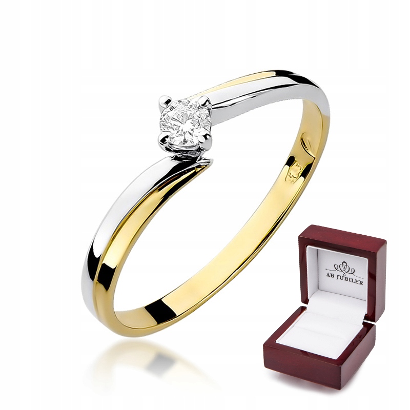 Zlatý diamantový zásnubný prsteň 0,08ct W-231