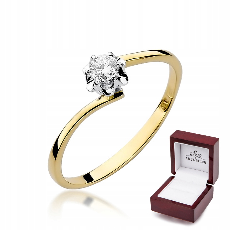 Zlatý diamantový zásnubný prsteň 0,08 ct W-232