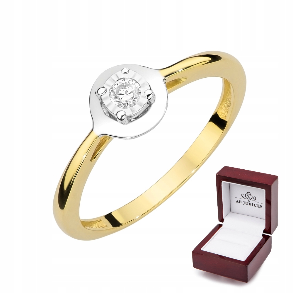 Zlatý zásnubný prsteň 0,08ct W-472