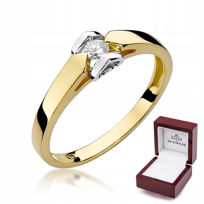 Zlatý zásnubný prsteň 0,09ct W-320