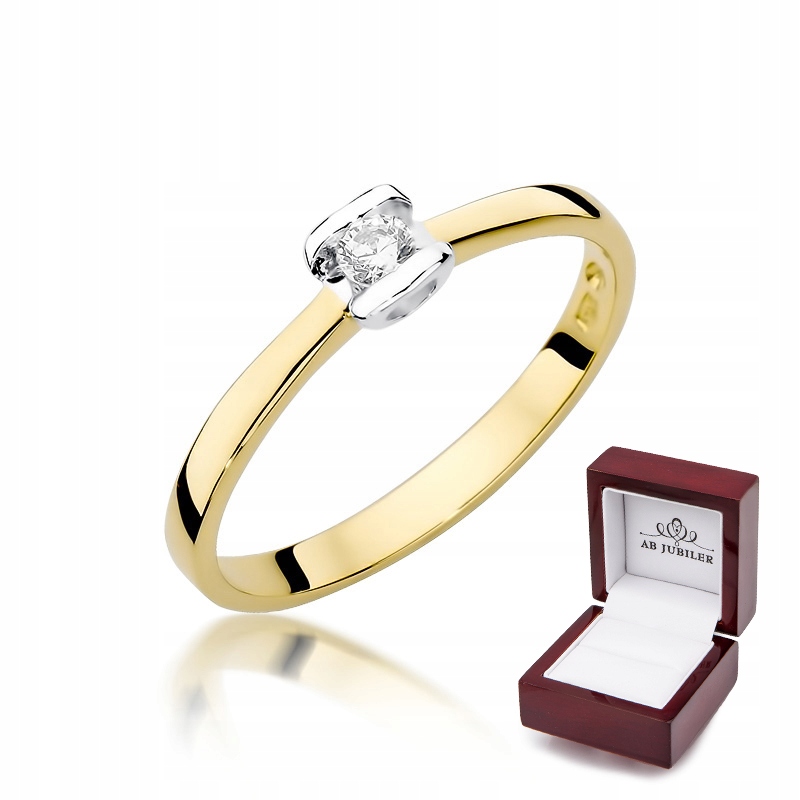 Zlatý zásnubný prsteň 0,09ct W-333