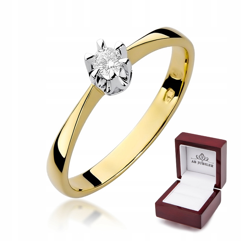 Zlatý diamantový zásnubný prsteň 0,10 ct W-111
