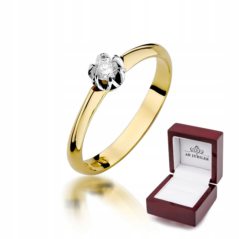 Zlatý diamantový zásnubný prsteň 0,10 ct W-134