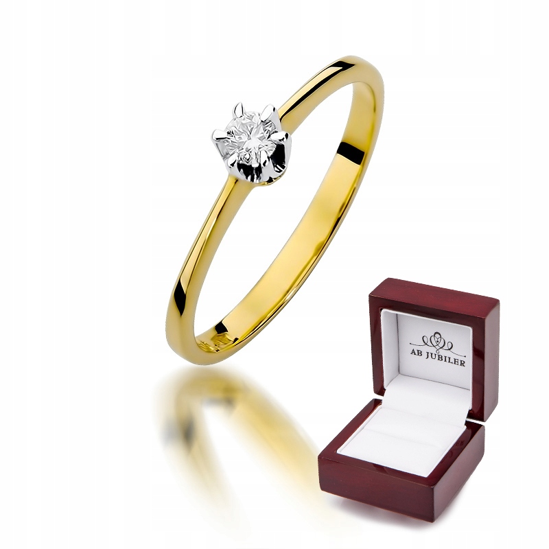 Zlatý diamantový zásnubný prsteň 0,10 ct W-220