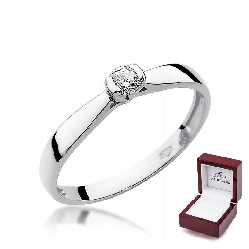 Zlatý zásnubný prsteň s diamantom 0,10ct W-223