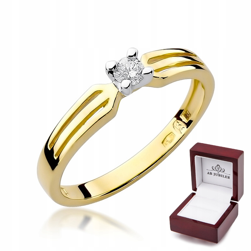 Zlatý zásnubný prsteň s diamantom 0,10ct W-226