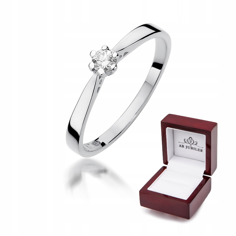 Zlatý diamantový zásnubný prsteň 0,10 ct W-229