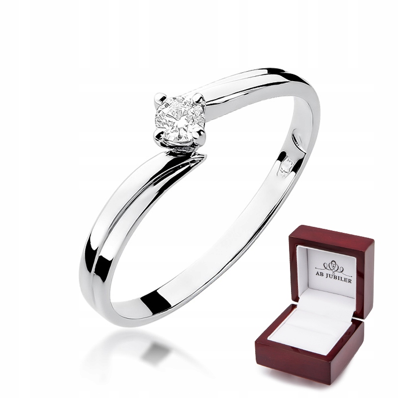 Zlatý zásnubný prsteň s diamantom 0,10 ct W-231
