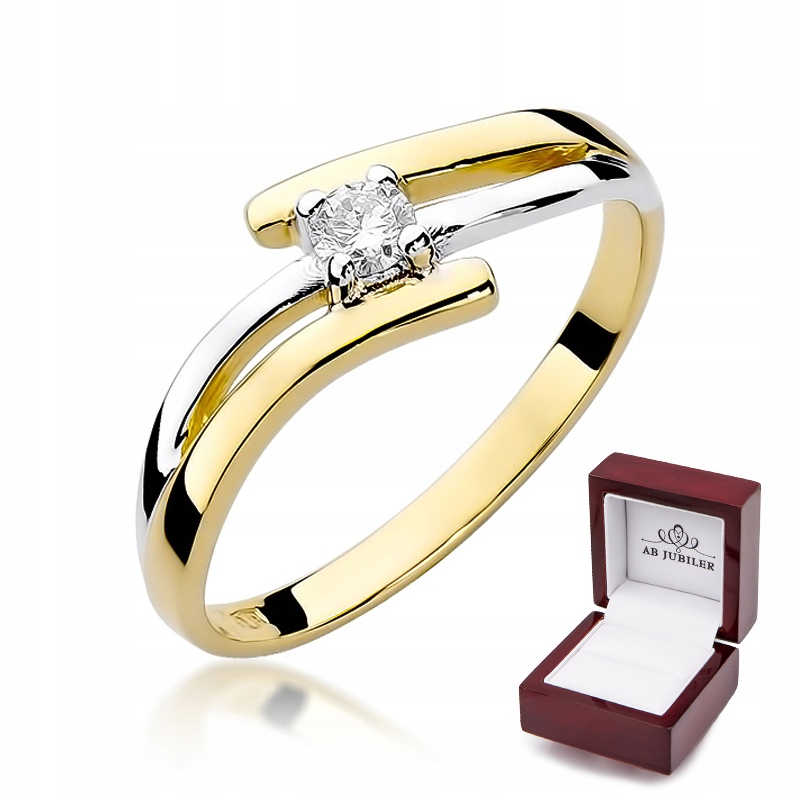 Zlatý zásnubný prsteň s diamantom 0,10 ct W-245
