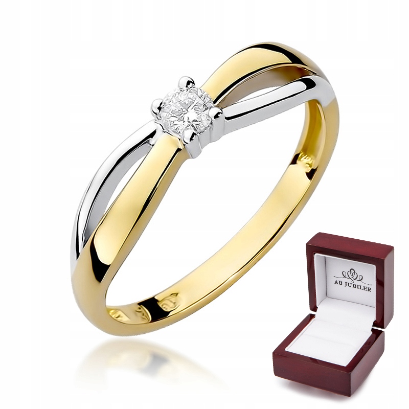 Zlatý diamantový zásnubný prsteň 0,10 ct W-248