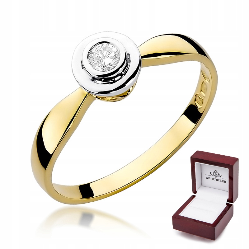 Zlatý diamantový zásnubný prsteň 0,10 ct W-294