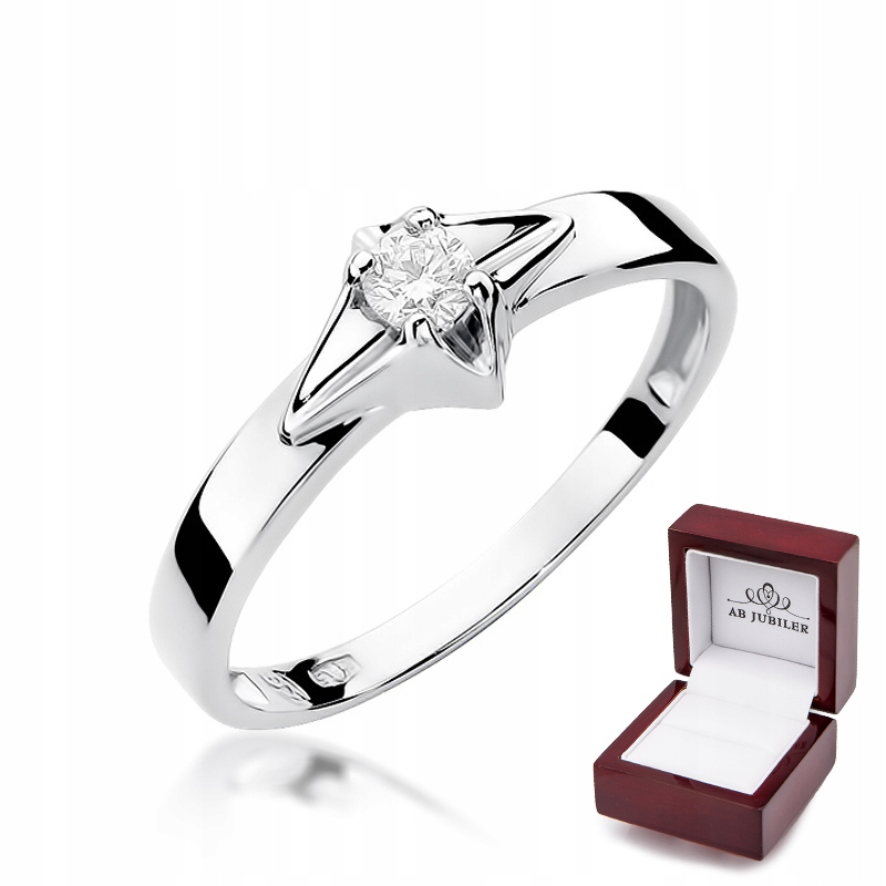 Zlatý diamantový zásnubný prsteň 0,10 ct W-30