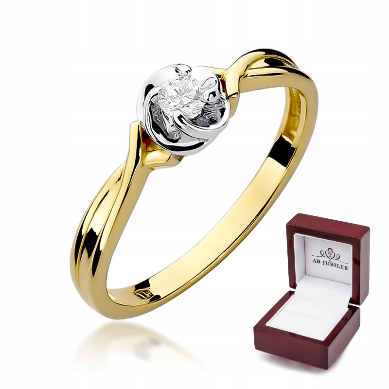 Zlatý zásnubný prsteň s diamantom 0,10ct W-329