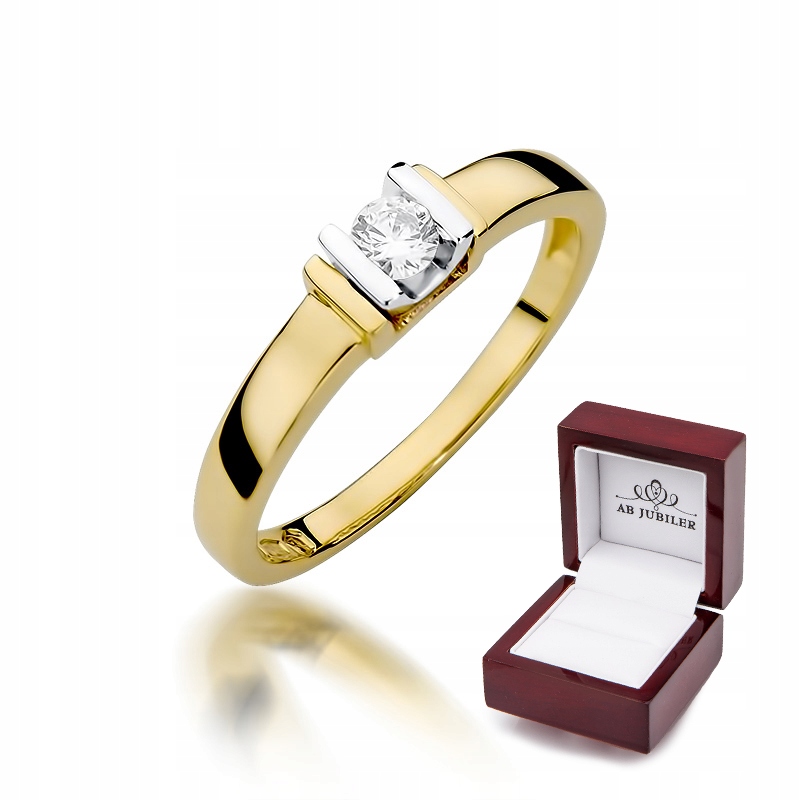 Zlatý diamantový zásnubný prsteň 0,10ct W-343