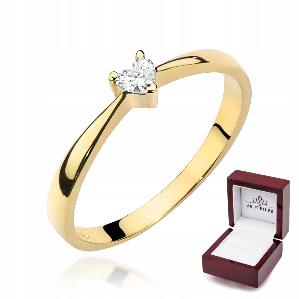Zlatý zásnubný prsteň s diamantom 0,10ct W-433