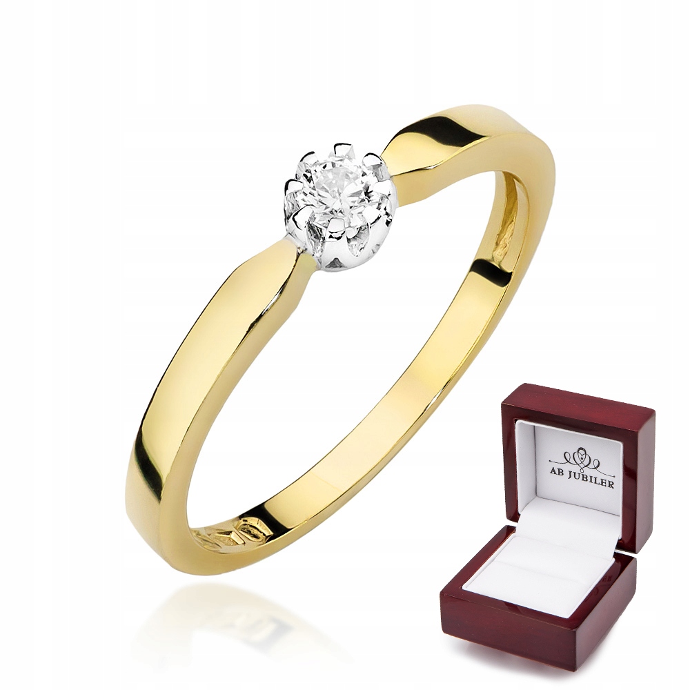 Zlatý diamantový zásnubný prsteň 0,10ct W-450