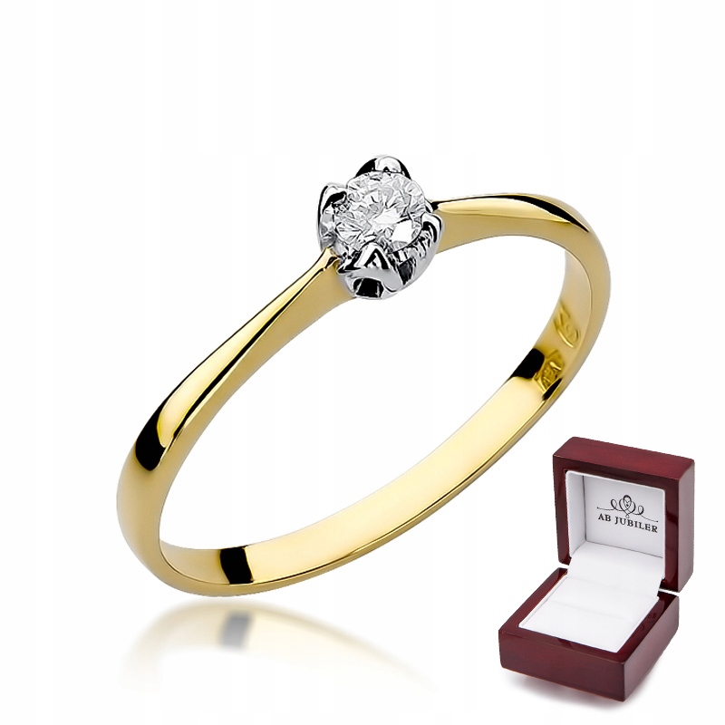 Zlatý diamantový zásnubný prsteň 0,10 ct W-47