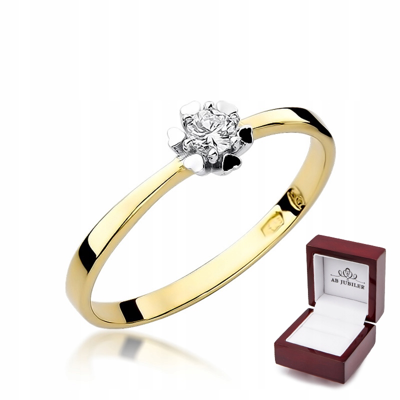 Zlatý diamantový zásnubný prsteň 0,10 ct W-53