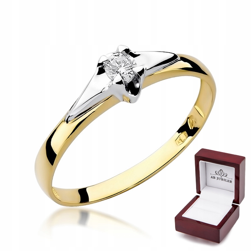Zlatý zásnubný prsteň 0,10 ct W-88