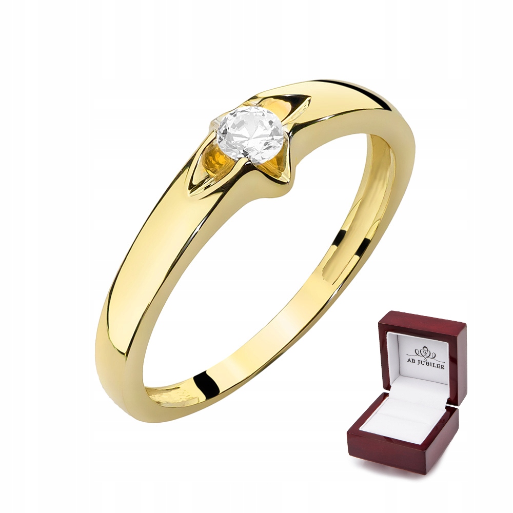 Zlatý zásnubný prsteň 0,12 ct W-436