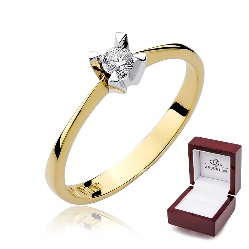 Zlatý zásnubný prsteň 0,12 ct W-58