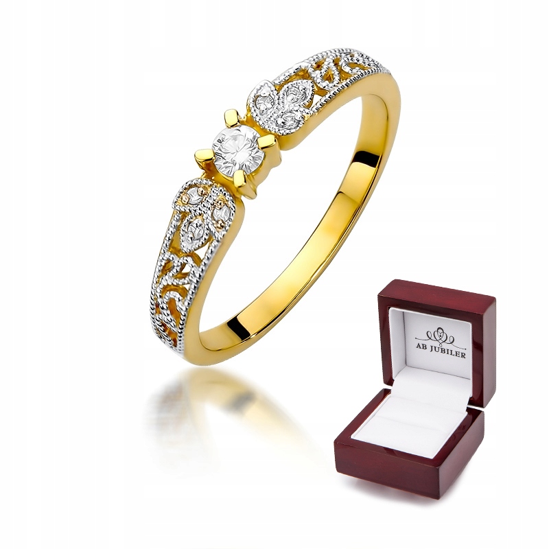 Zlatý zásnubný prsteň 0,13ct W-411