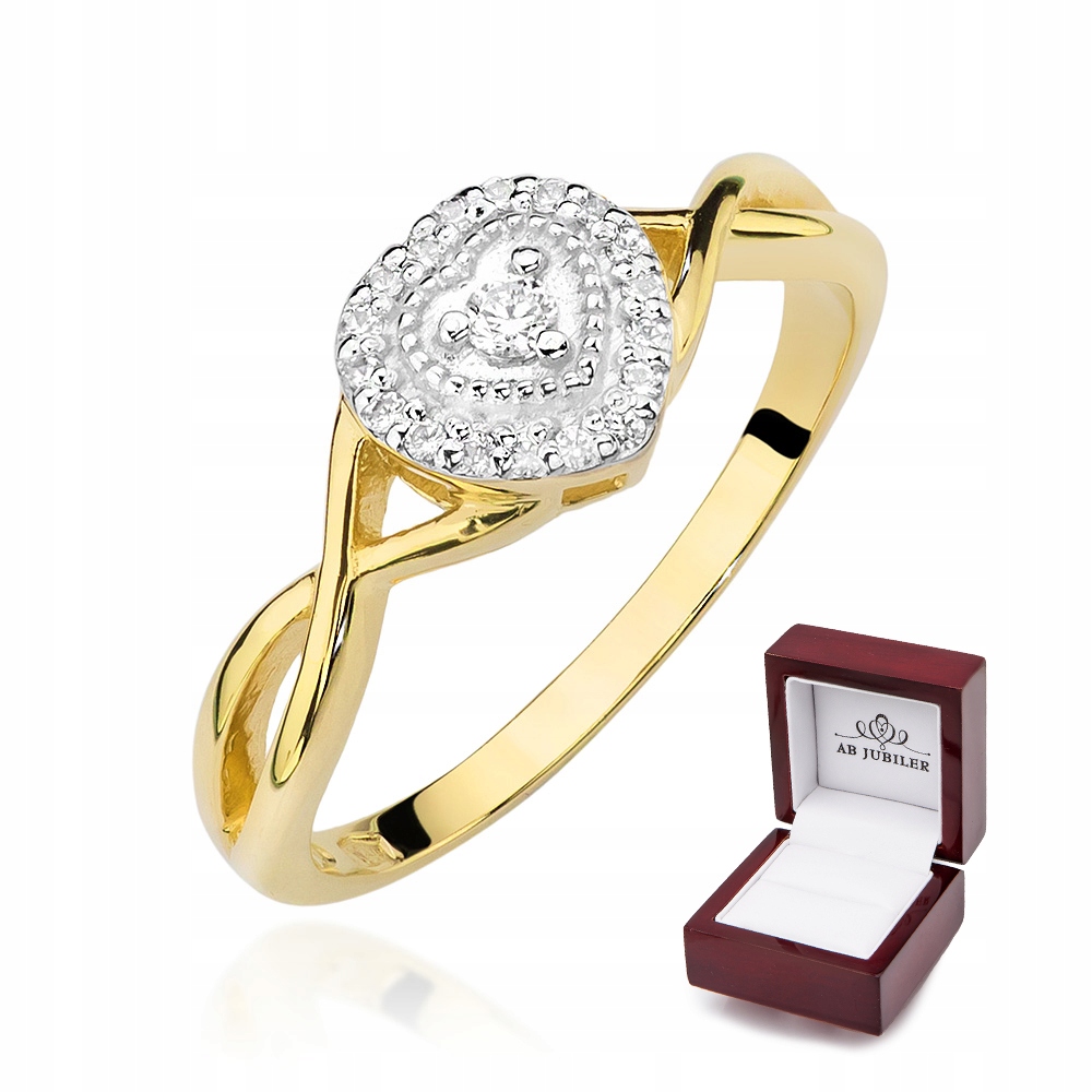 Zlatý diamantový zásnubný prsteň 0,13 ct W-458